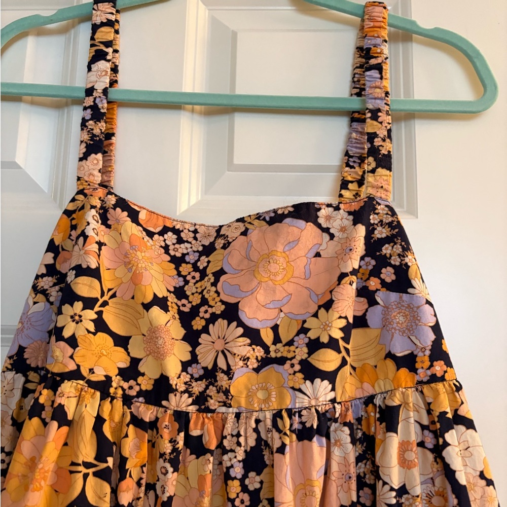 Free People Floral Maxi Dress - Black, Yellow, Purple - Picture 4 of 5